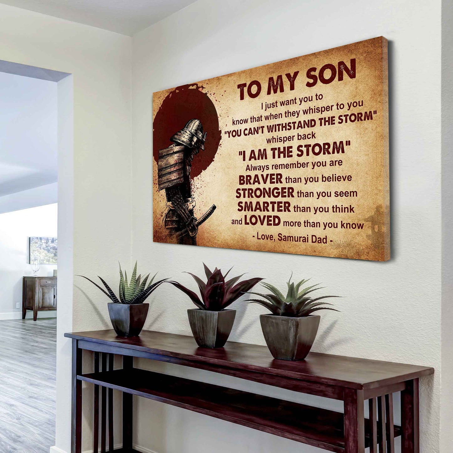 Spartan Poster Canvas Whisper Back I'm The Storm From Dad To Son Gift For Your Son