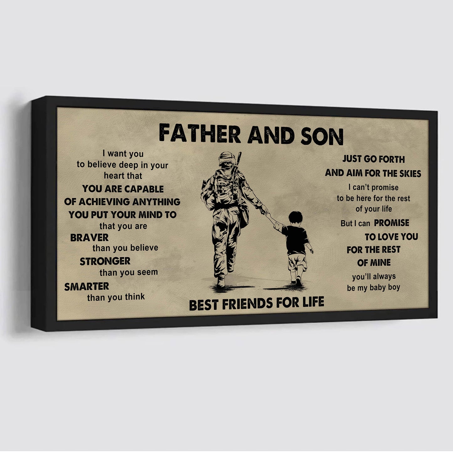 DRB VGT Father And Son Best Friends For Life - That You Are Braver Than You Believe Poster Canvas Gift For Son From Father