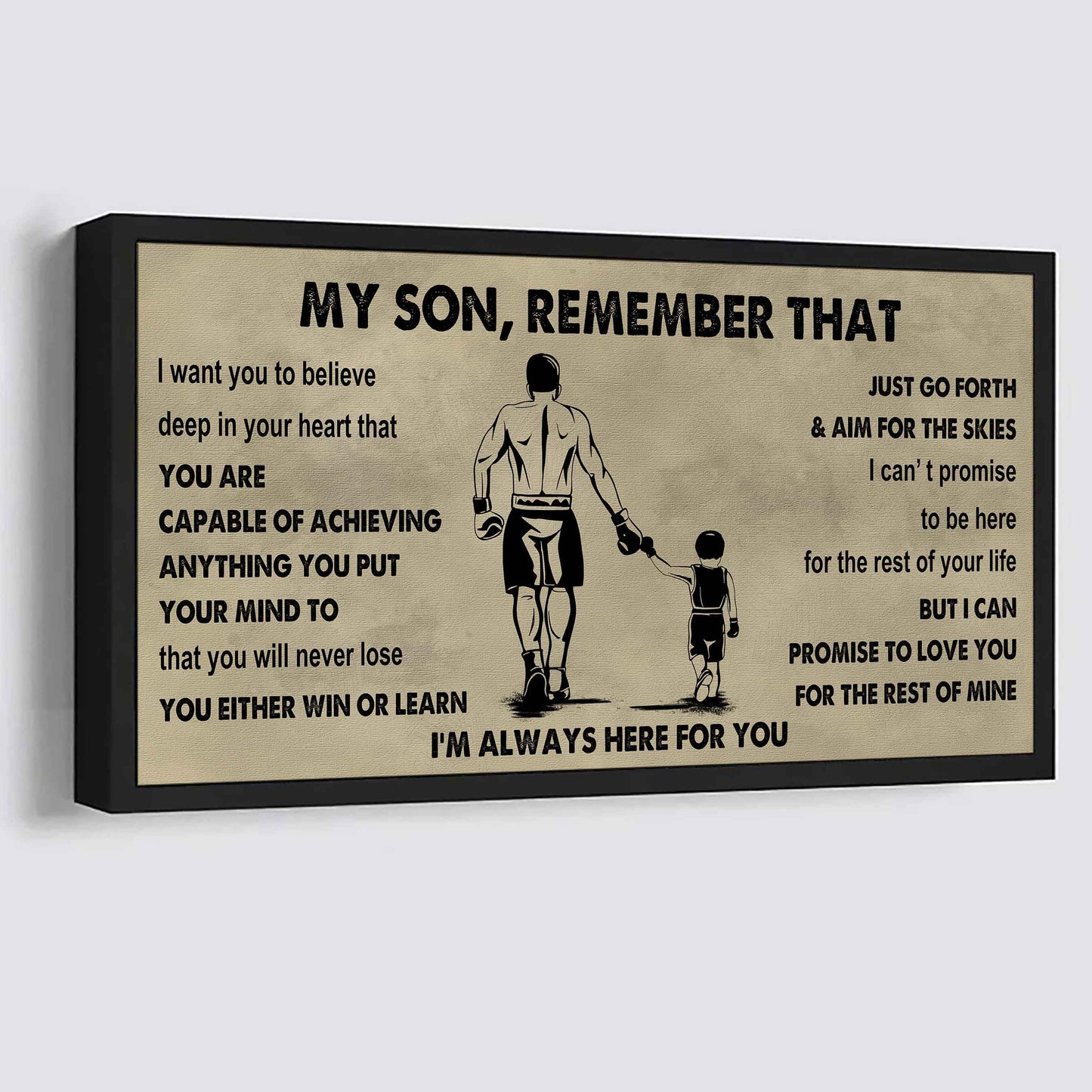 Personalized Sport Poster Canvas - My Son Remember That You Will Never Lose You Either Win Or Learn