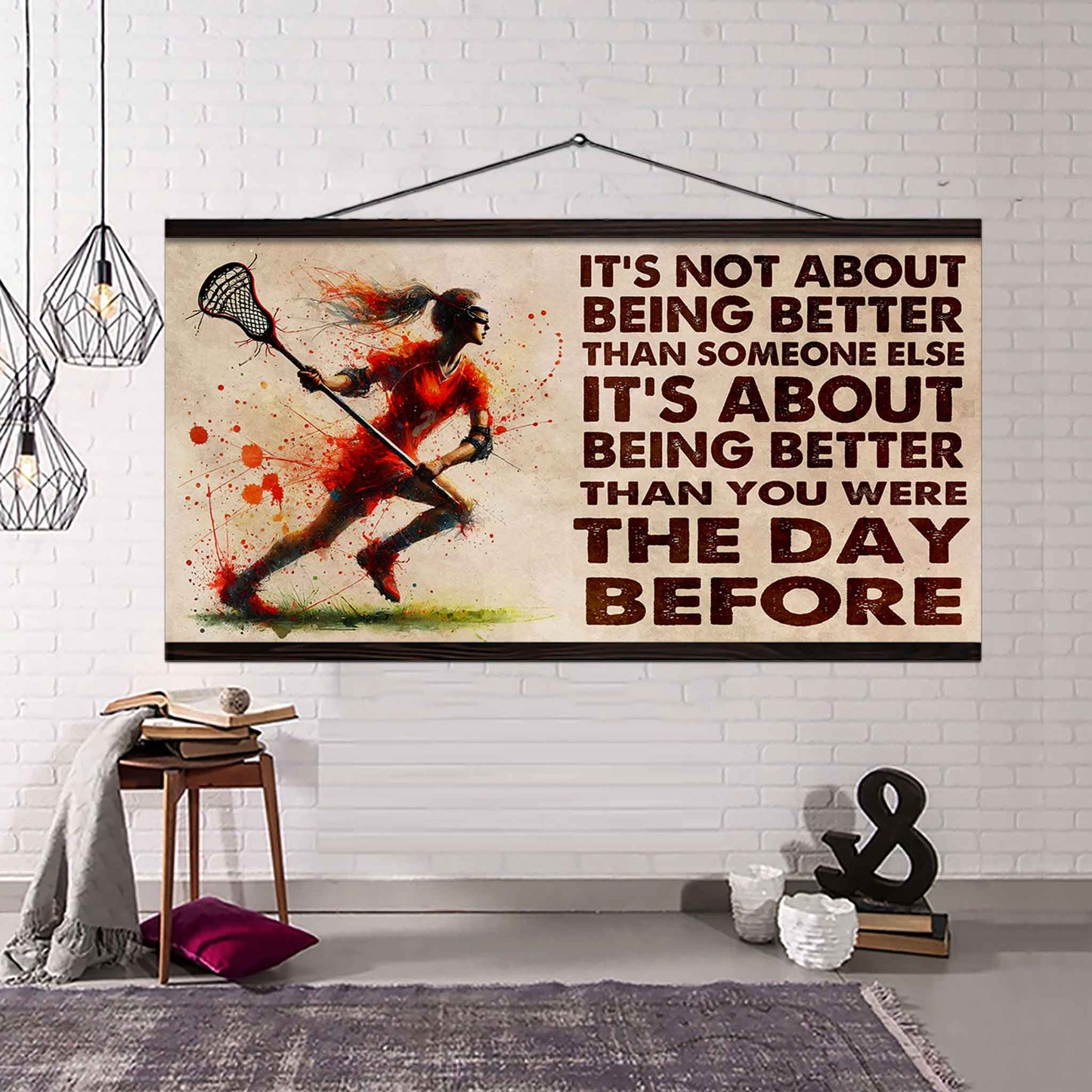 Water Color Woman SWIMMING Poster Canvas It Is Not About Being Better Than Someone Else Gift For Your Loving Woman