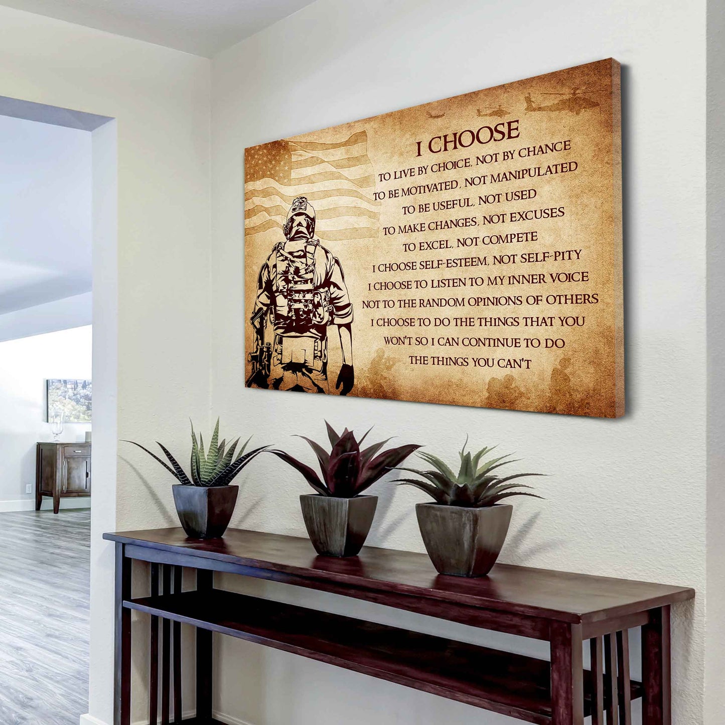 Spartan Poster Canvas I Choose To Live By Choice Best Gift With Motivation Quotes