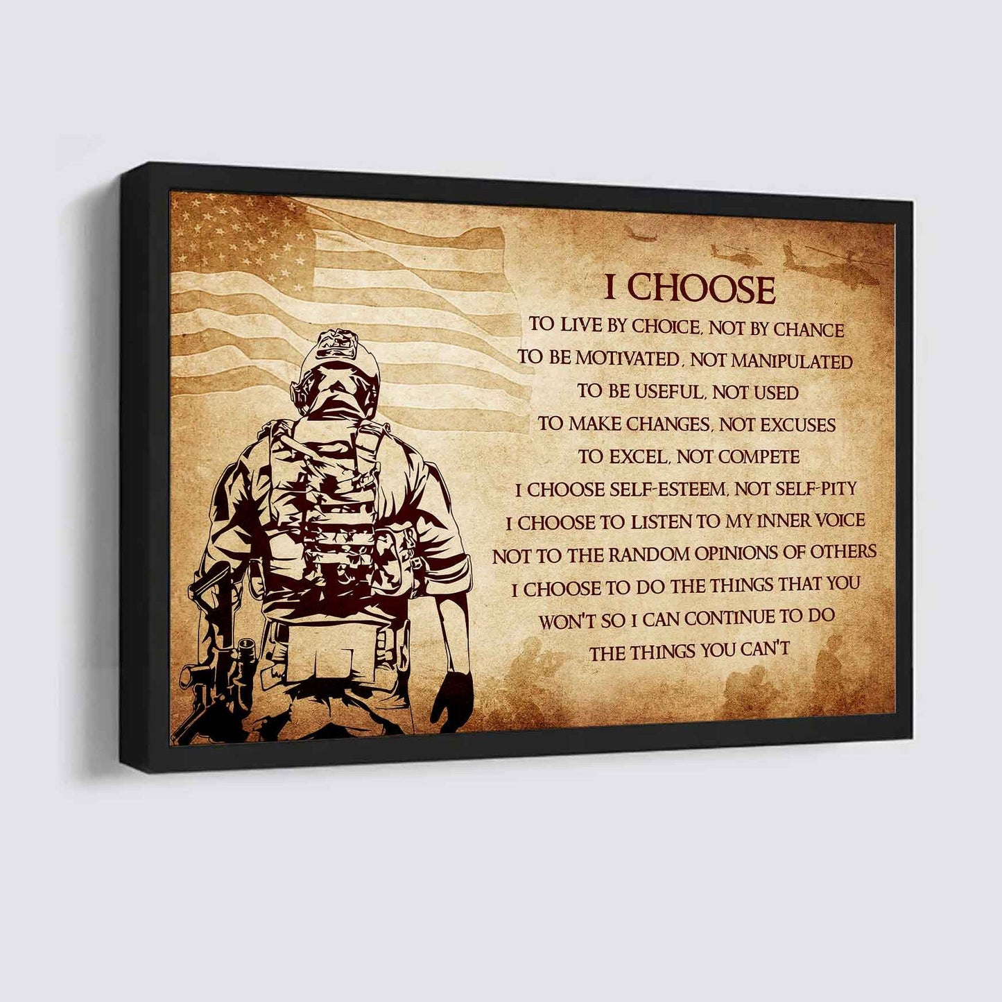 Spartan Poster Canvas I Choose To Live By Choice Best Gift With Motivation Quotes
