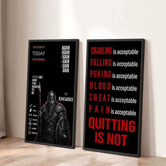 Spartan- Quiting Is Not Canvas Set Ready To Hang Gift For Your Son Your Friend