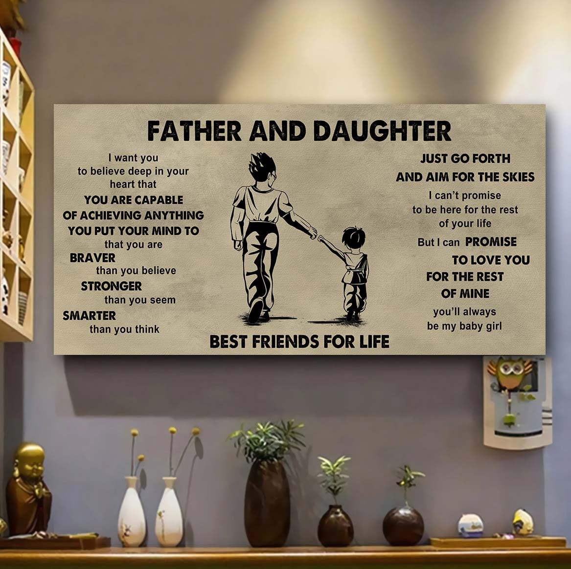 DRB GH Father And Daughter Best Friends For Life - That You Are Braver Than You Believe Poster Canvas Gift For Daughter From Father