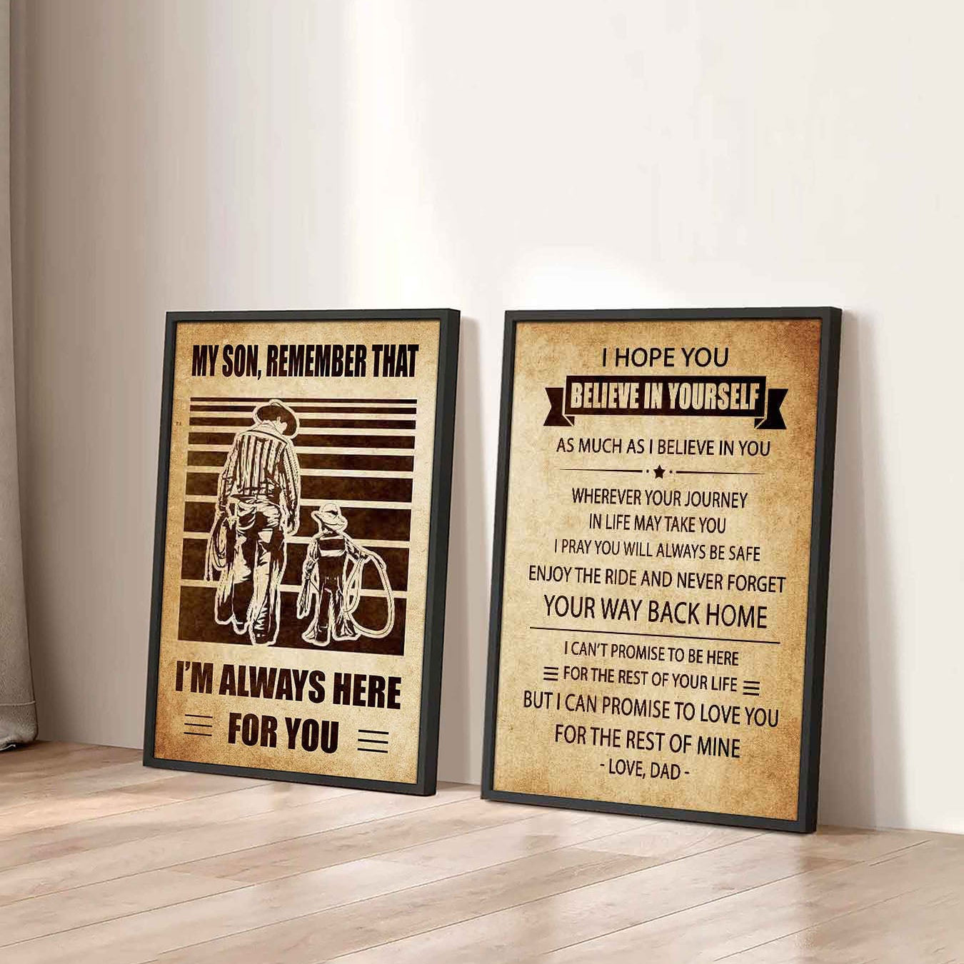 Combo 2 Sport Poster Canvas My Son Remember That - Never Forget Your Way Back Home