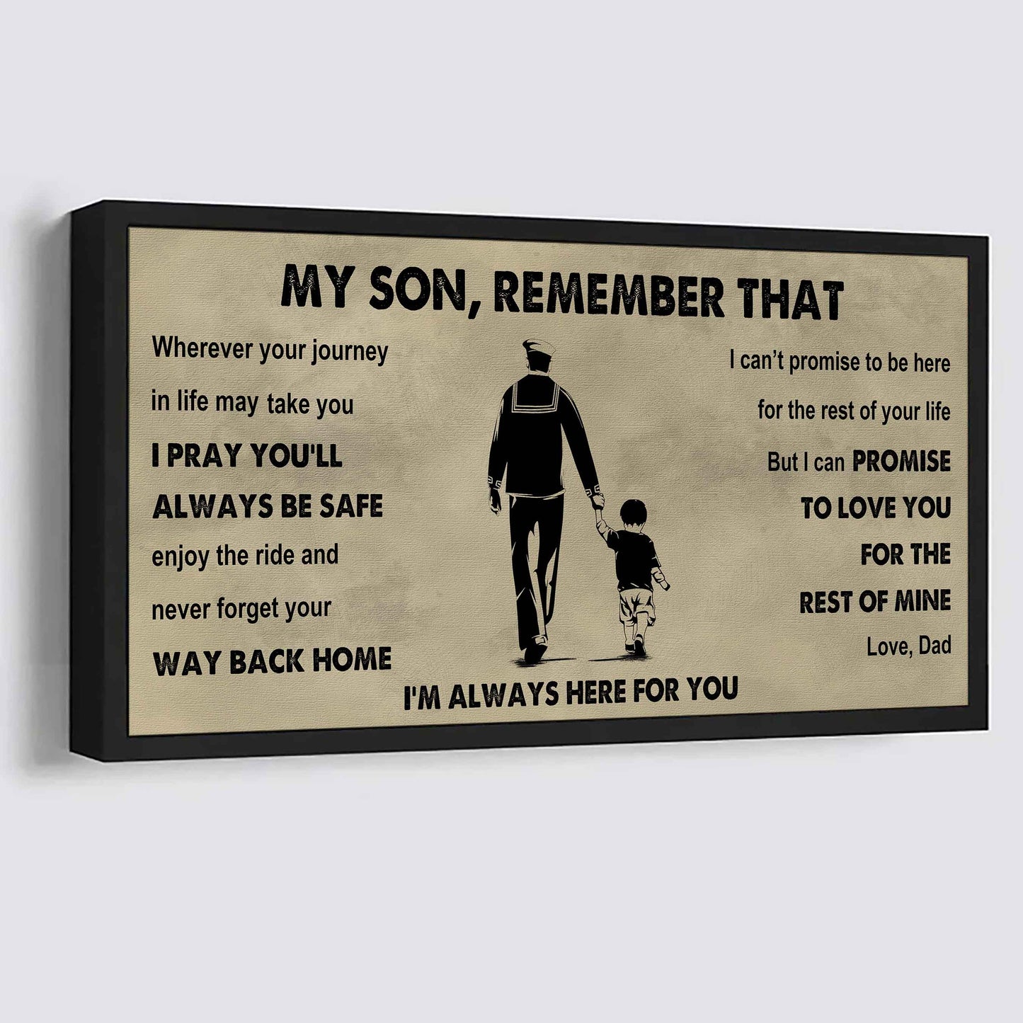 Personalized Sport Poster Canvas - My Son Remember That Never Forget Your Way Back Home