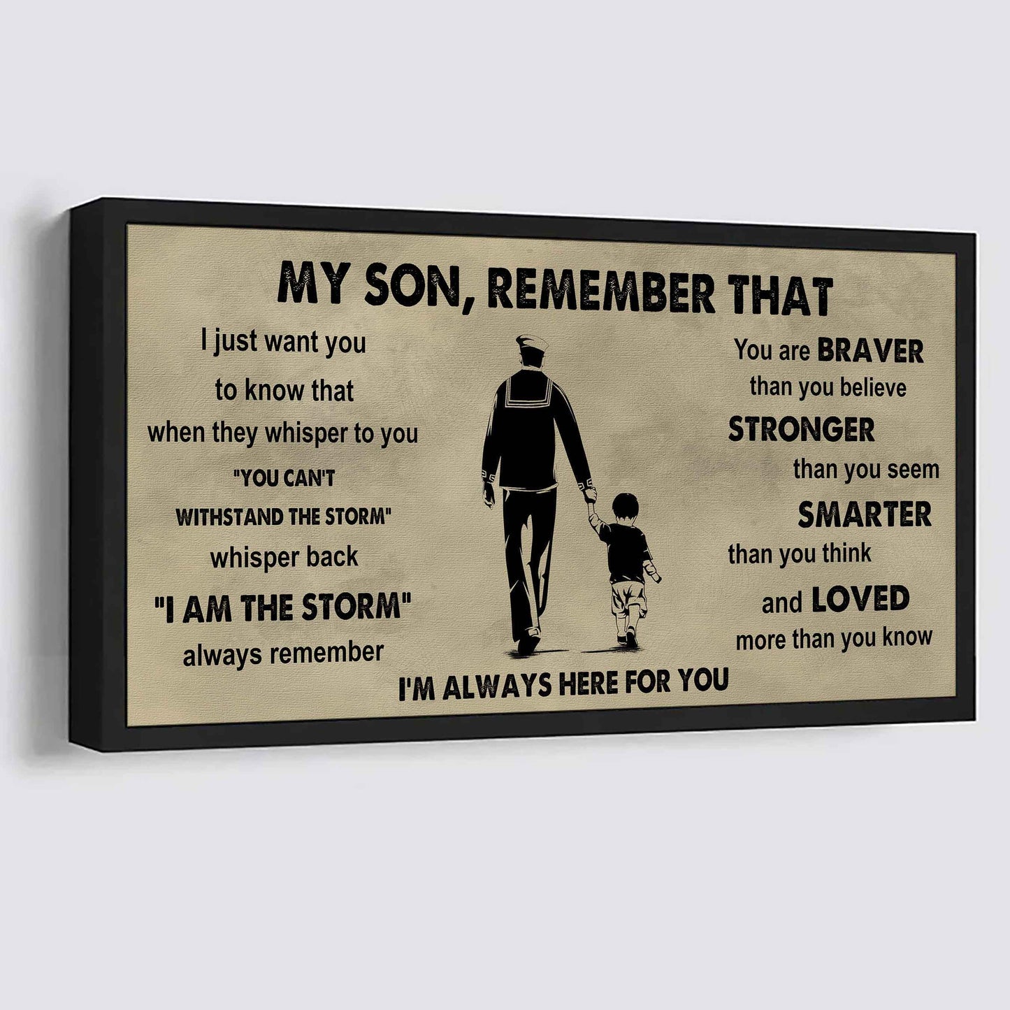 Personalized Sport Poster Canvas - My Son Remember That Whisper Back I Am The Storm