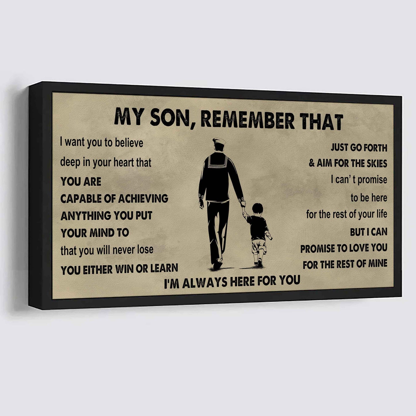 Personalized Sport Poster Canvas - My Son Remember That You Will Never Lose You Either Win Or Learn