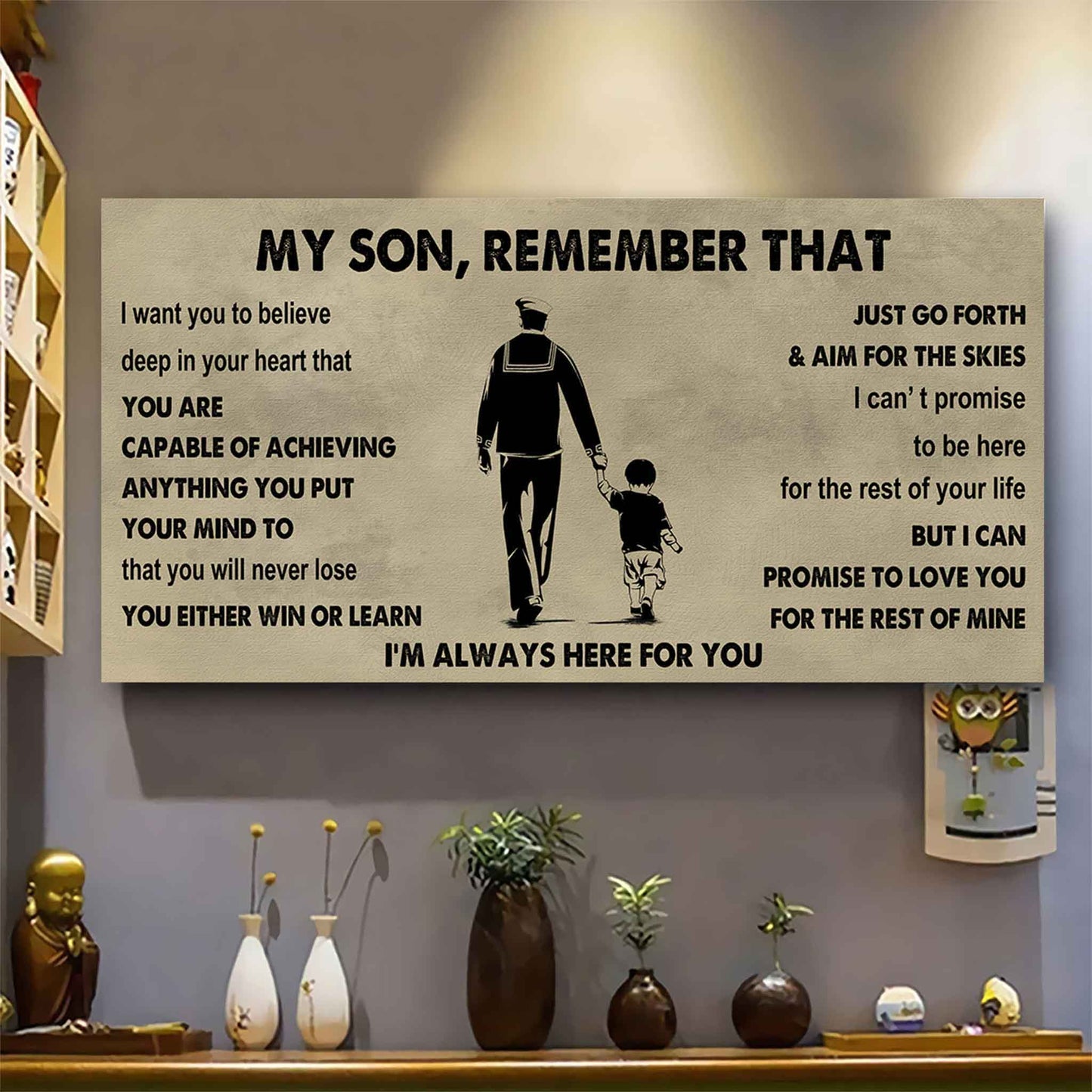Personalized Sport Poster Canvas - My Son Remember That You Will Never Lose You Either Win Or Learn