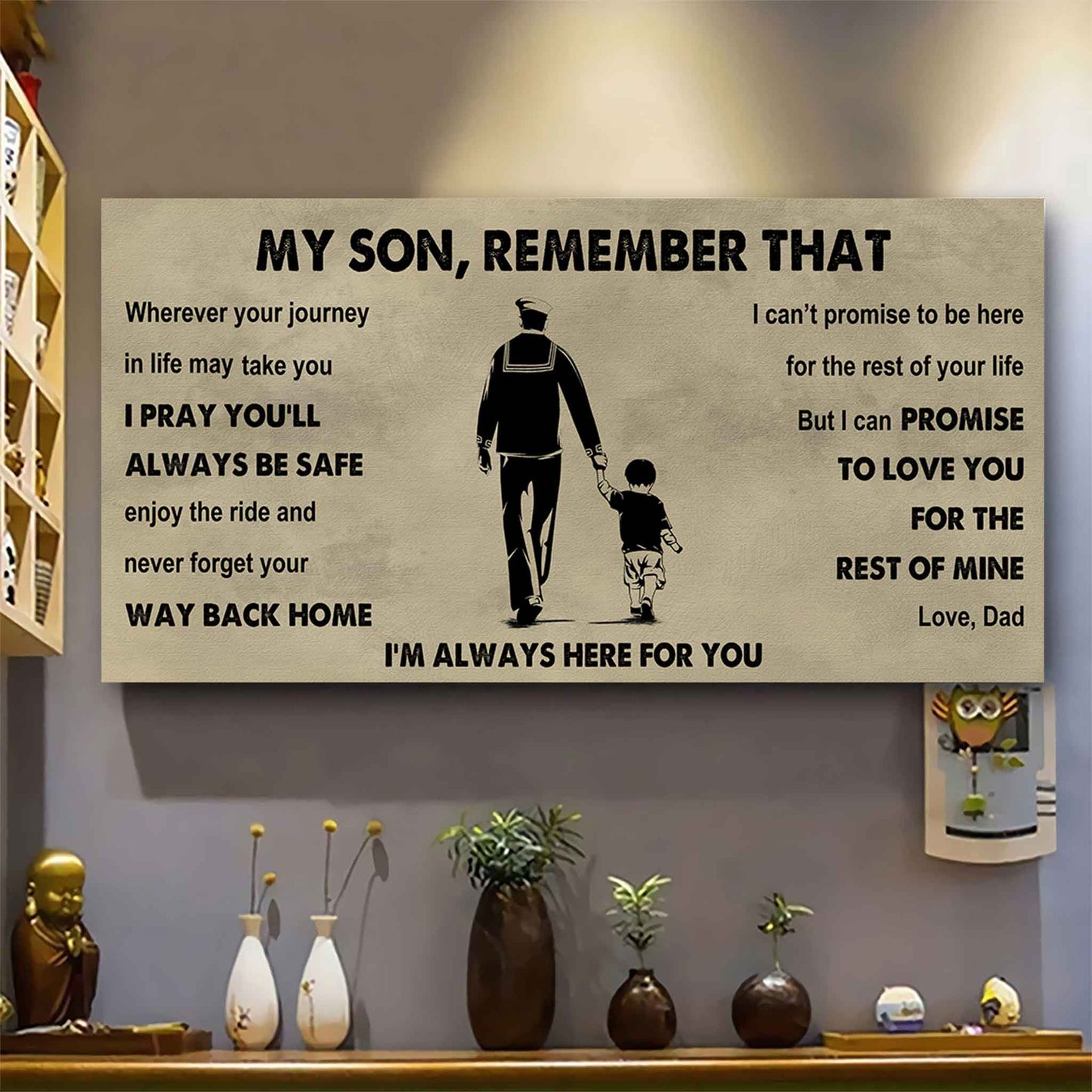 Personalized Sport Poster Canvas - My Son Remember That Never Forget Your Way Back Home
