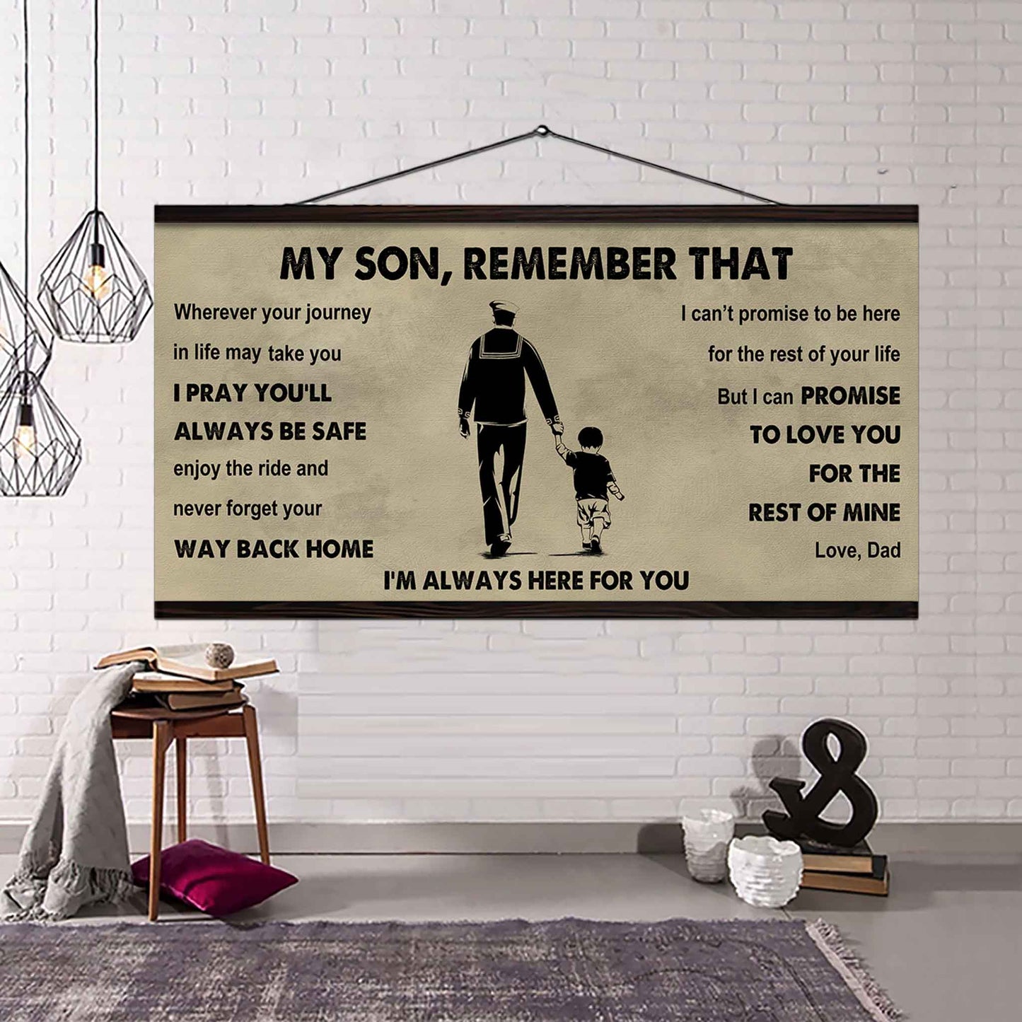 Personalized Sport Poster Canvas - My Son Remember That Never Forget Your Way Back Home