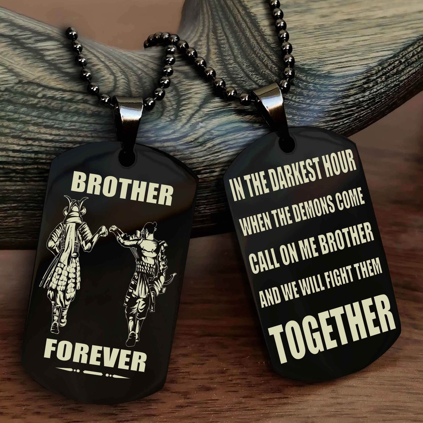 Knight Templar Personalized Double Sided Dog Tag For My Brother - Call On Me Brother And We Will Fight Them Together Gift For Your Friend