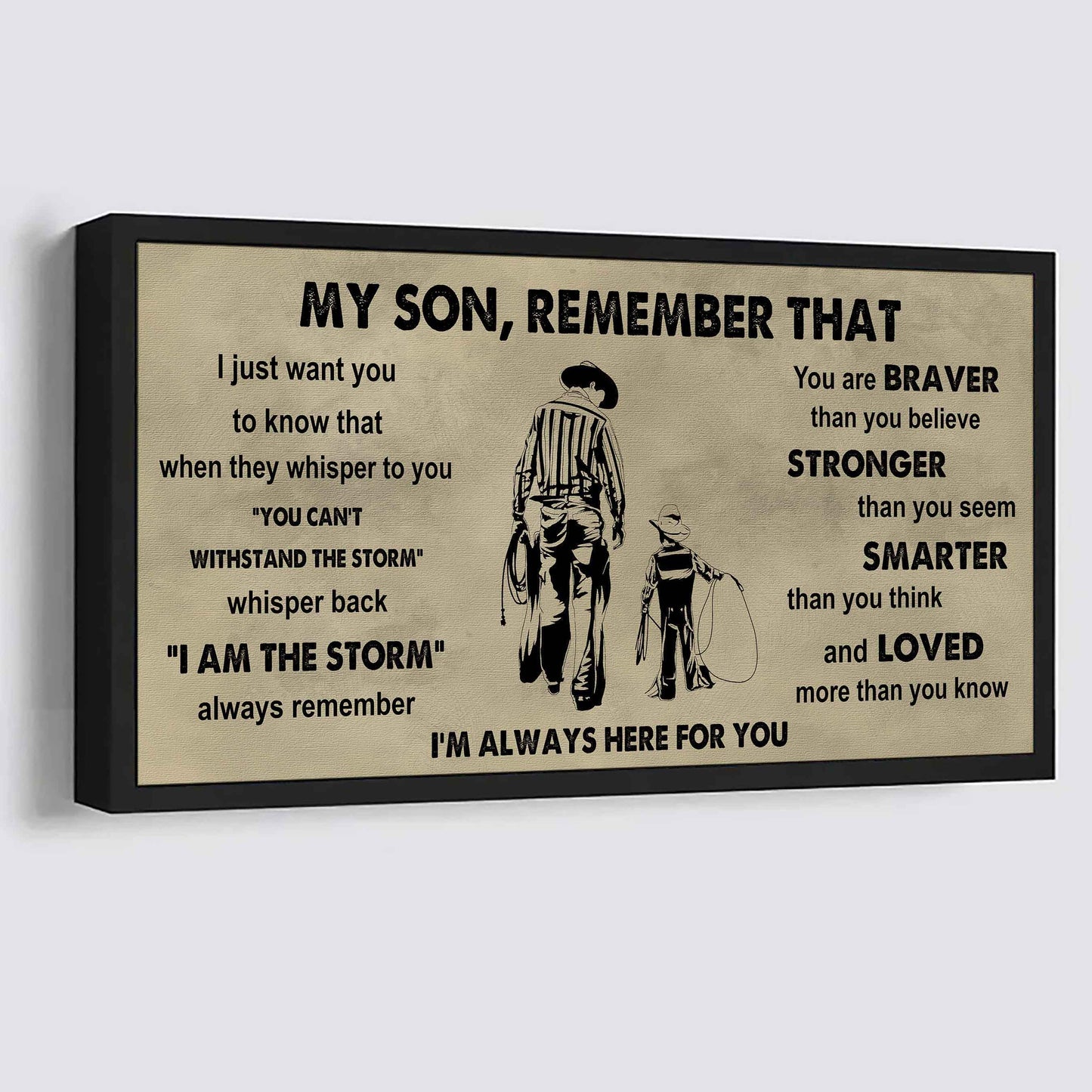 Personalized Sport Poster Canvas - My Son Remember That Whisper Back I Am The Storm