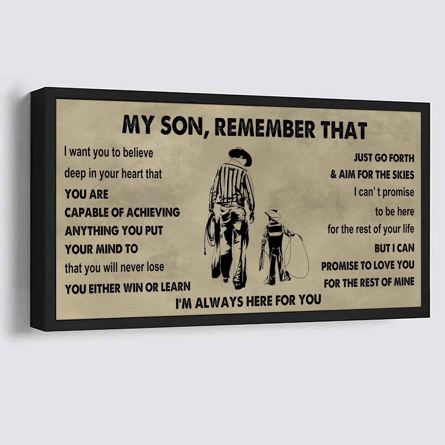 Personalized Sport Poster Canvas - My Son Remember That You Will Never Lose You Either Win Or Learn