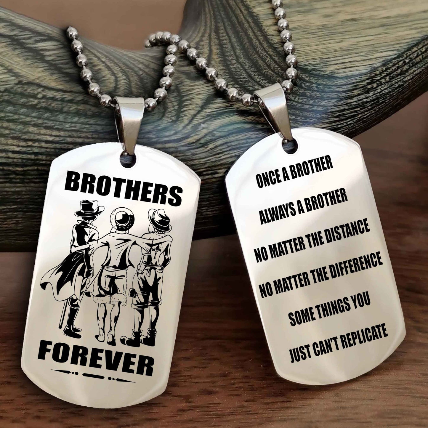 Knight Templar Customizable engraved dog tag double sided gift from brother - Brother Forever Once A Brother Always A Brother