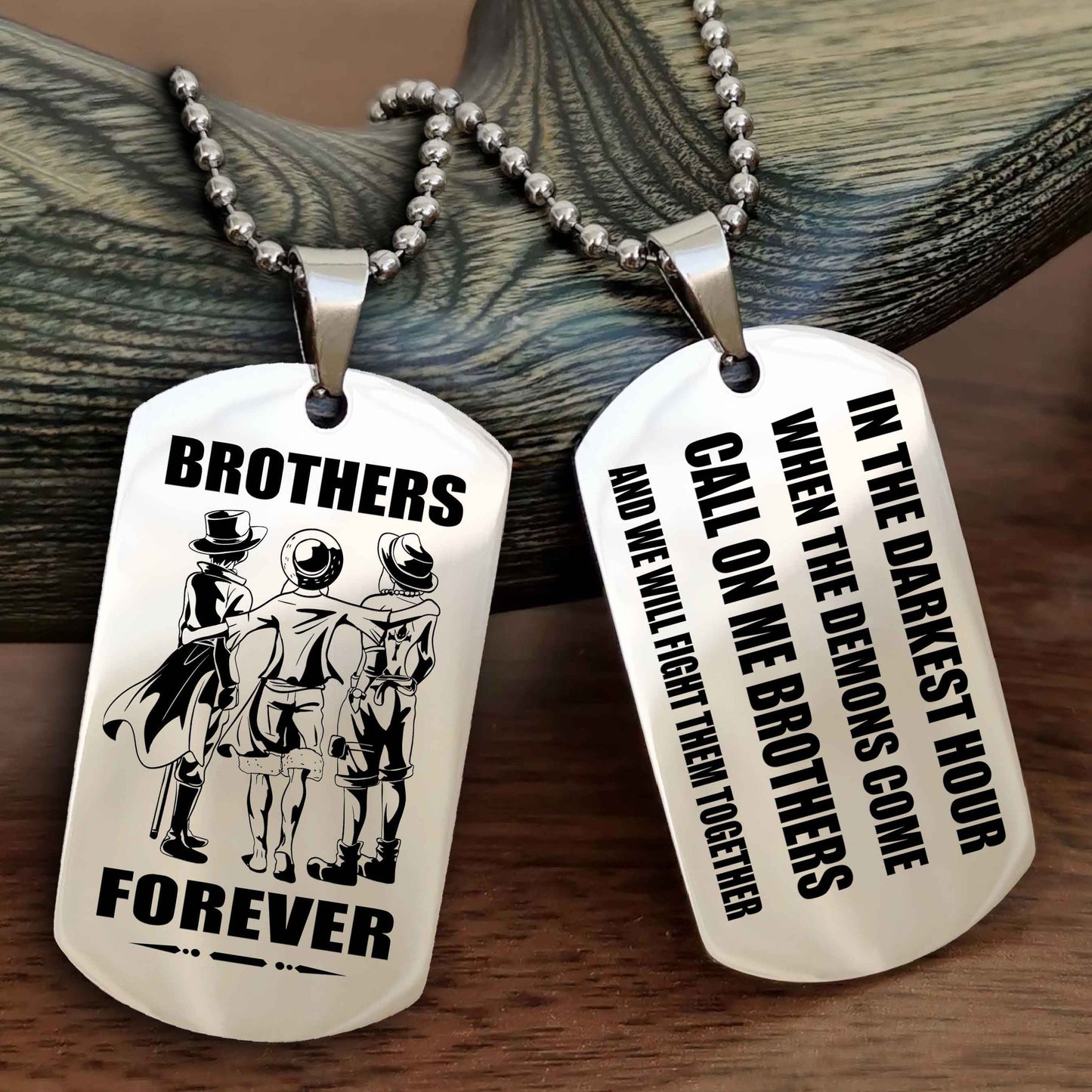 Knight templar Engraved Double Sided Dog Tag Call On Me Brother NAG Brothers Forever We Will Fight Them Together
