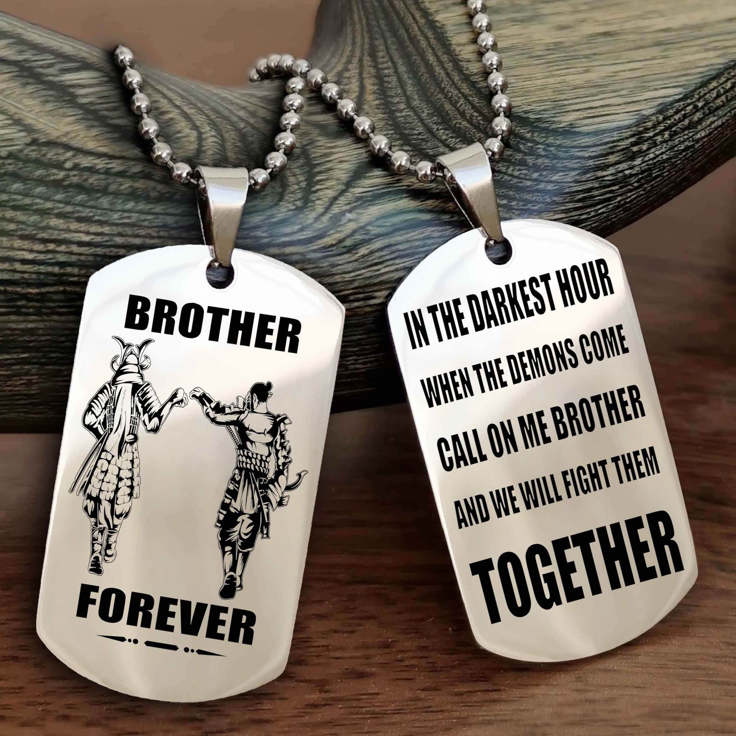 Knight Templar Personalized Double Sided Dog Tag For My Brother - Call On Me Brother And We Will Fight Them Together Gift For Your Friend