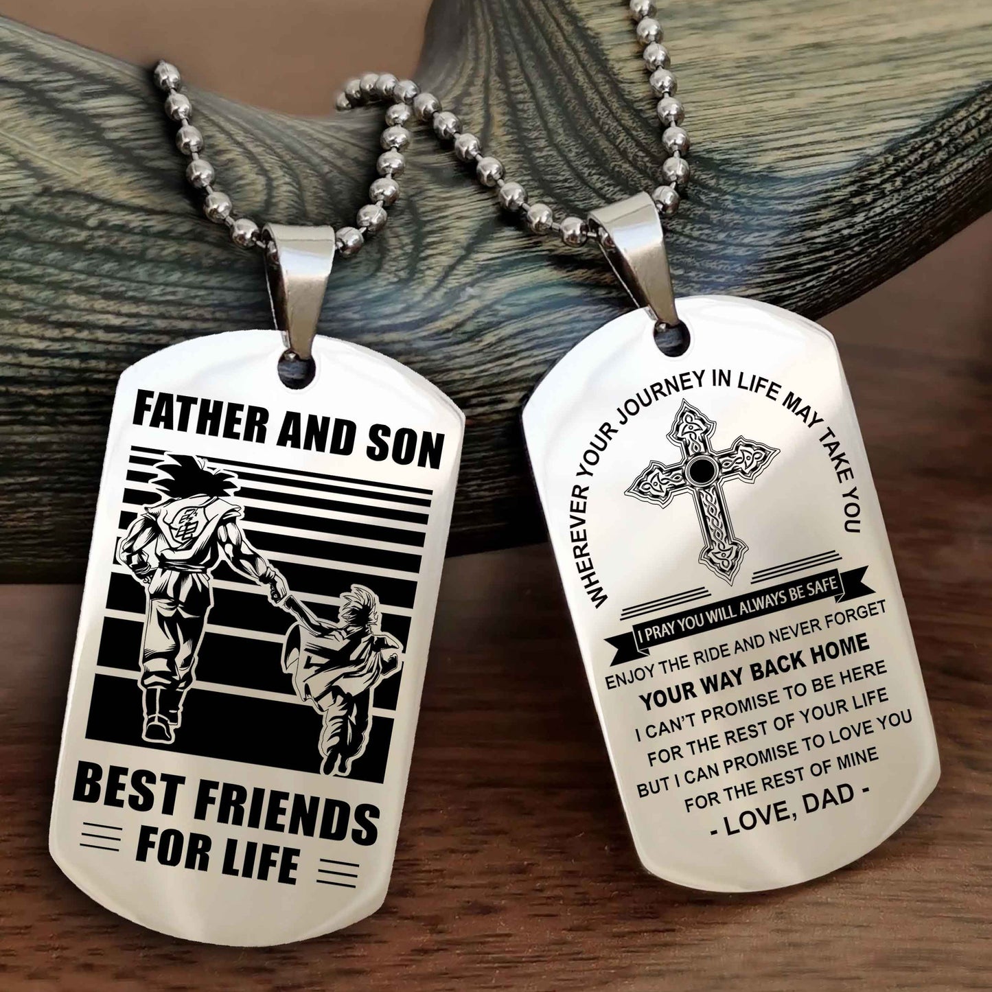 Knight Templar Cross Double Sided Dog Tag Father And Son Best Friend For Life - Gift For Son Never Forget Your Way Back Home
