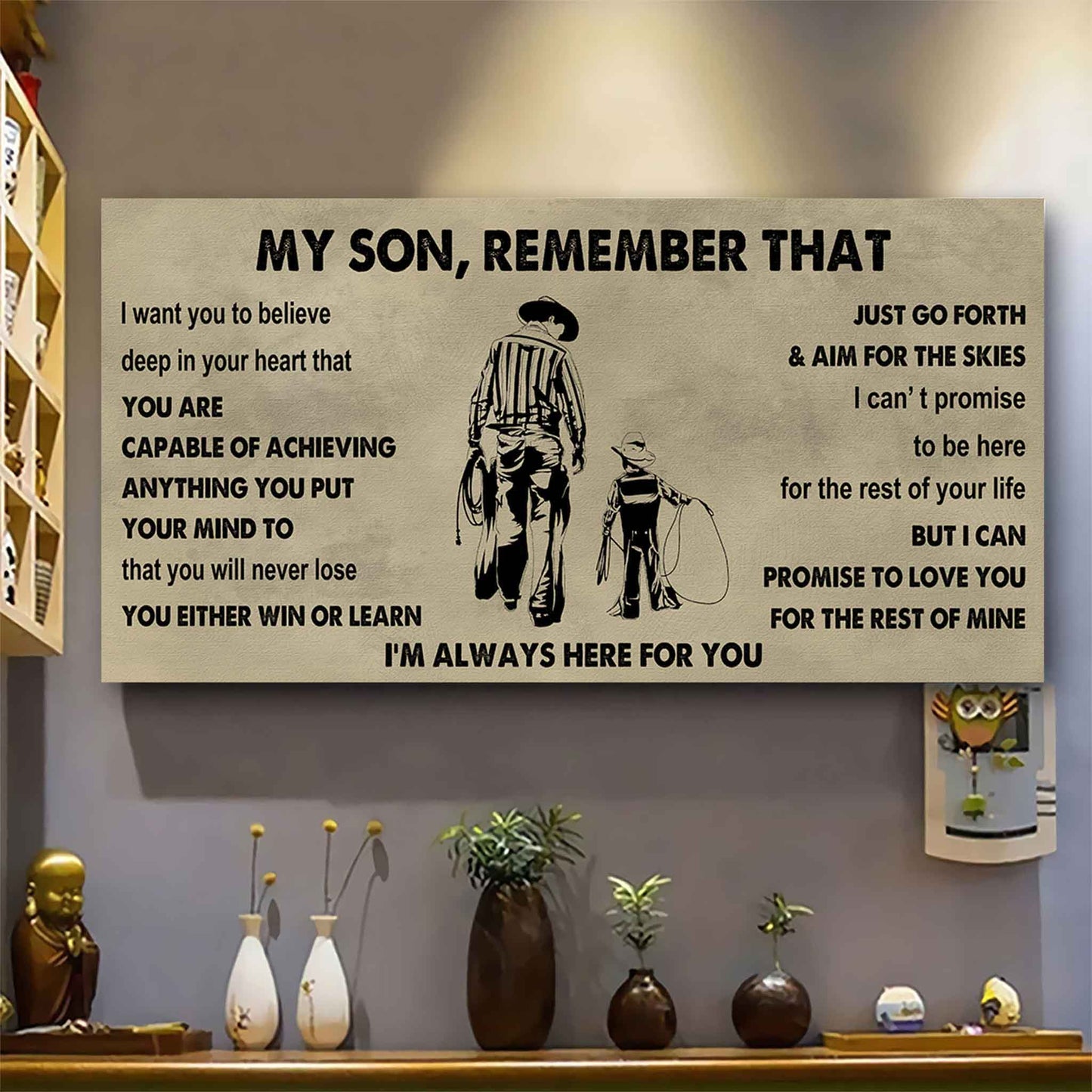 Personalized Sport Poster Canvas - My Son Remember That You Will Never Lose You Either Win Or Learn