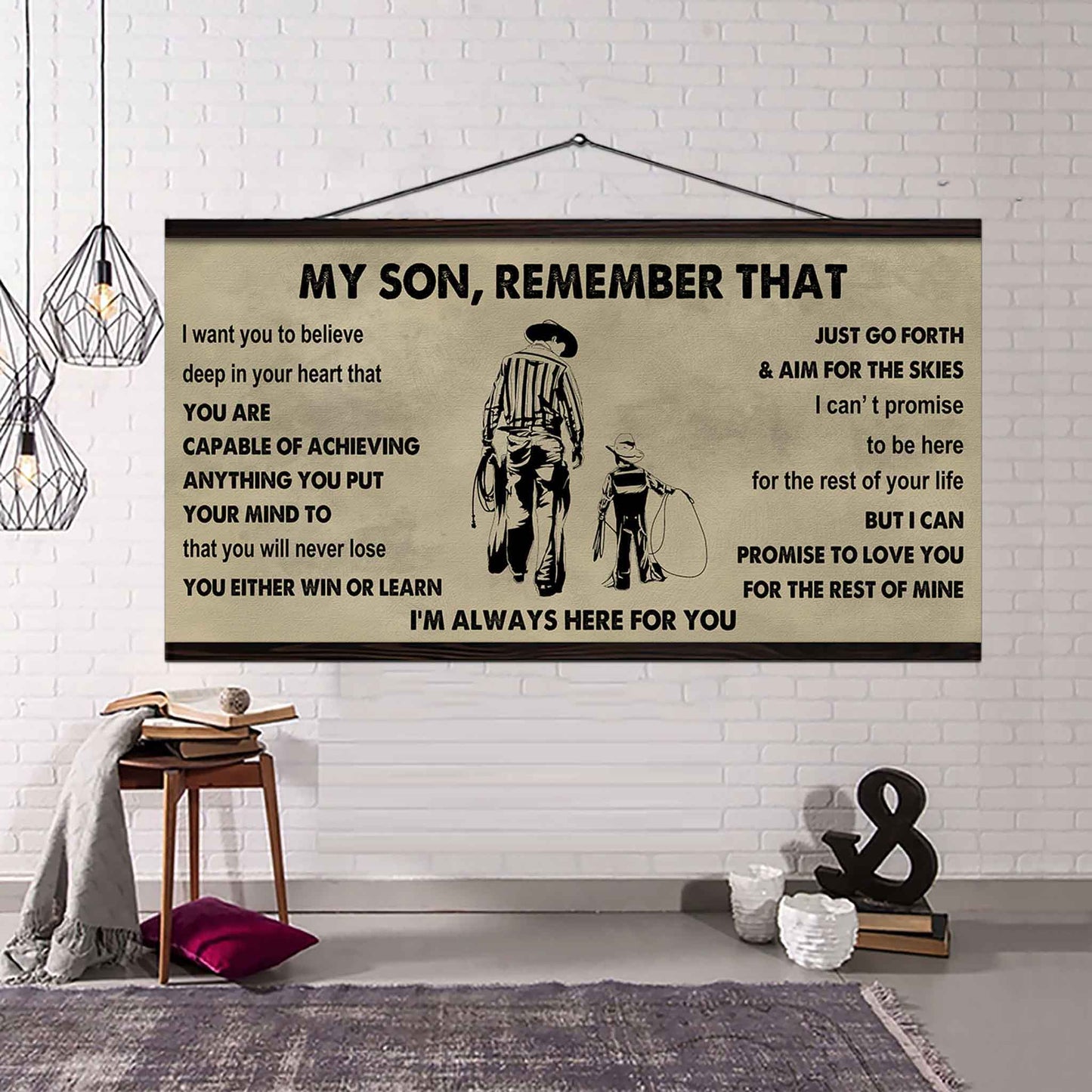 Personalized Sport Poster Canvas - My Son Remember That You Will Never Lose You Either Win Or Learn