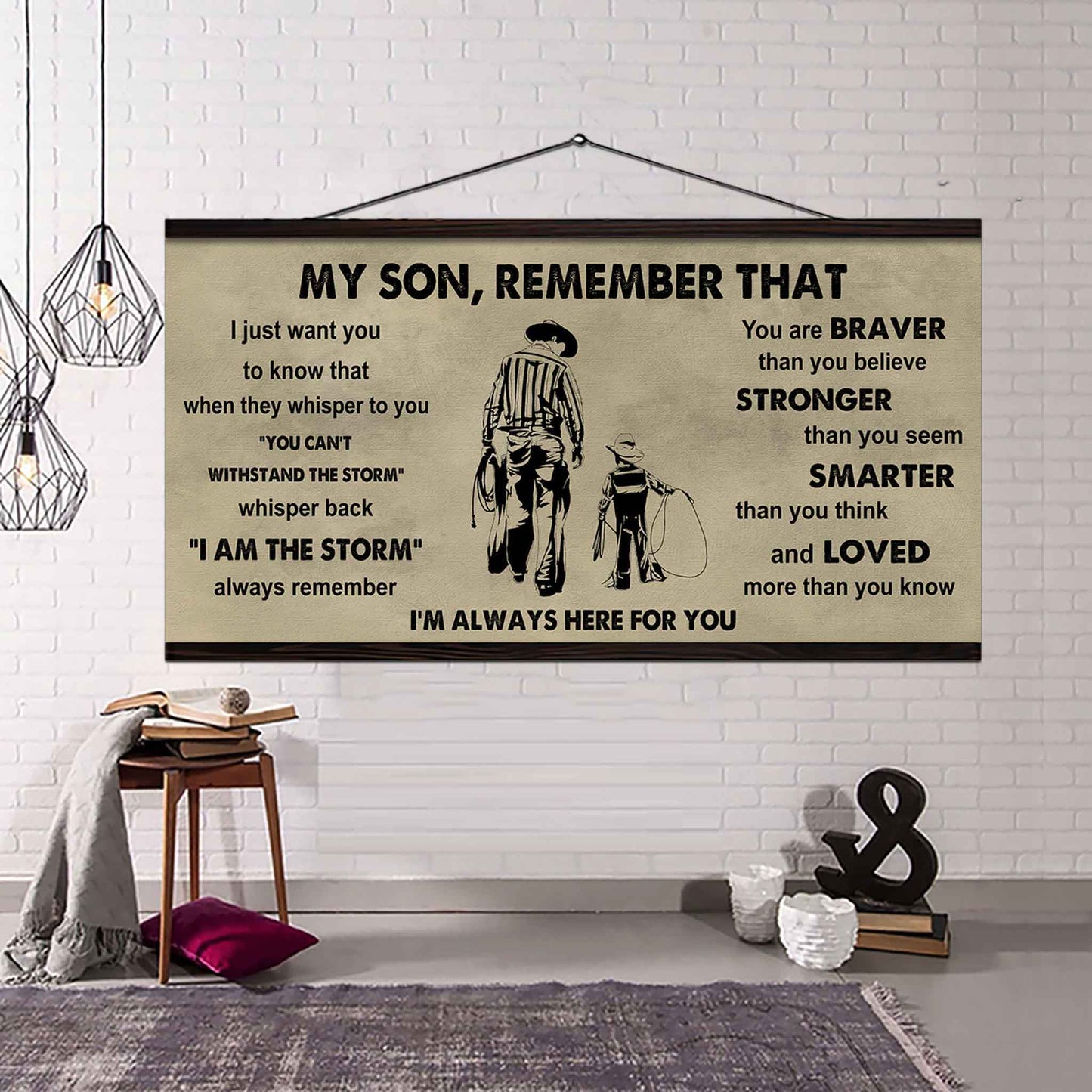 Personalized Sport Poster Canvas - My Son Remember That Whisper Back I Am The Storm