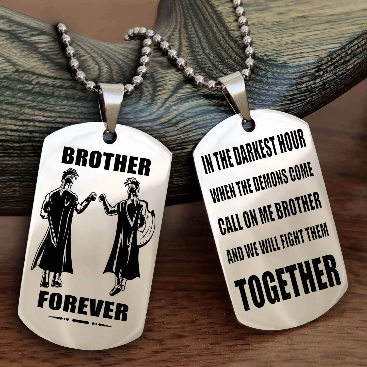 Knight Templar Personalized Double Sided Dog Tag For My Brother - Call On Me Brother And We Will Fight Them Together Gift For Your Friend