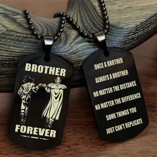 DRB Customizable engraved dog tag double sided gift from brother - Brother Forever Once A Brother Always A Brother