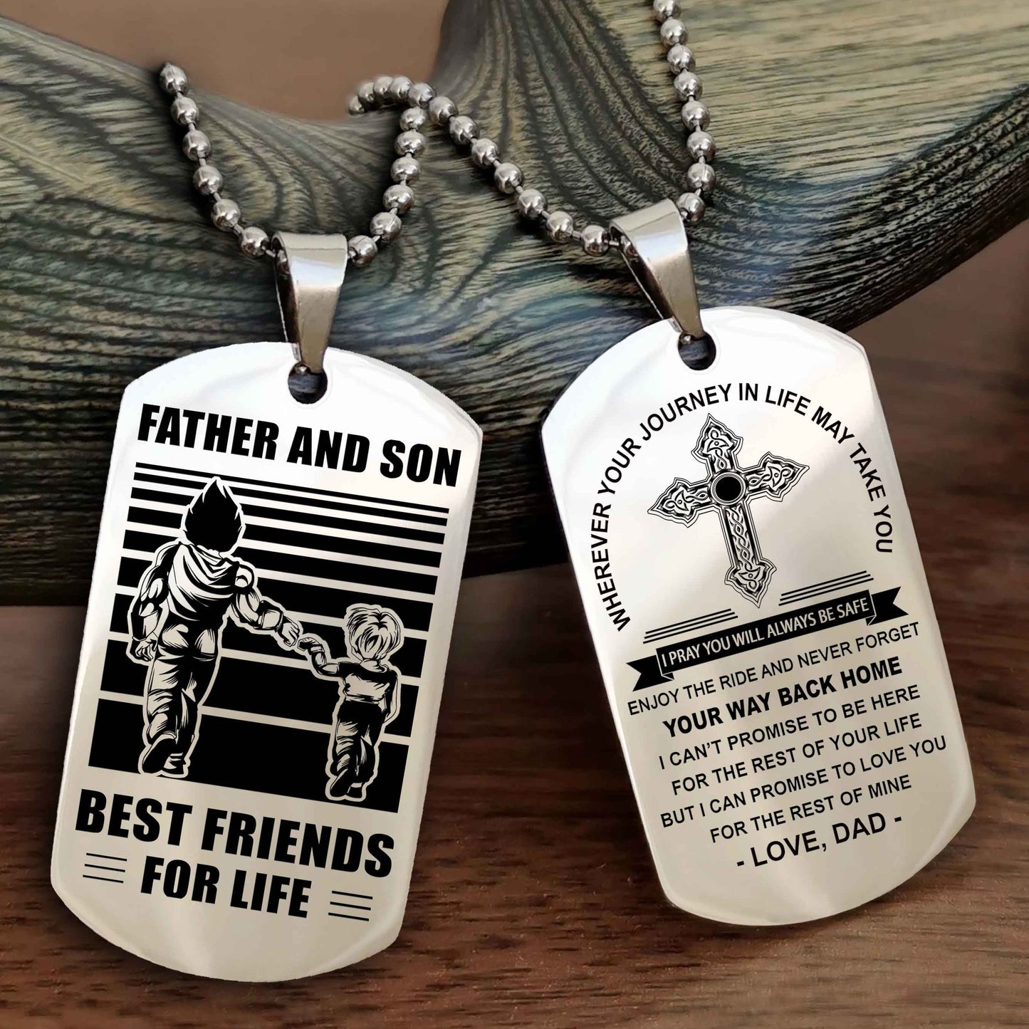 Knight Templar Cross Double Sided Dog Tag Father And Son Best Friend For Life - Gift For Son Never Forget Your Way Back Home