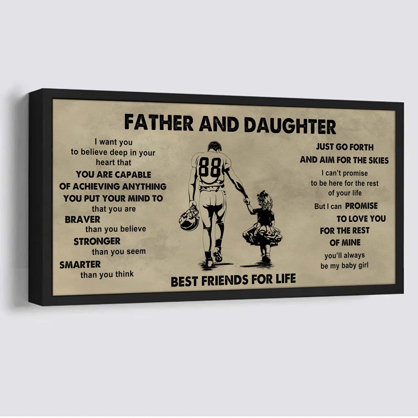 Family Father And Daughter Best Friends For Life - That You Are Braver Than You Believe Poster Canvas Gift For Daughter From Father
