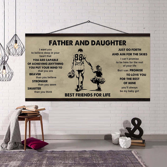 FAMILY-PHOTO UPLOAD Father And Daughter Best Friends For Life - That You Are Braver Than You Believe Poster Canvas Gift For Daughter From Father