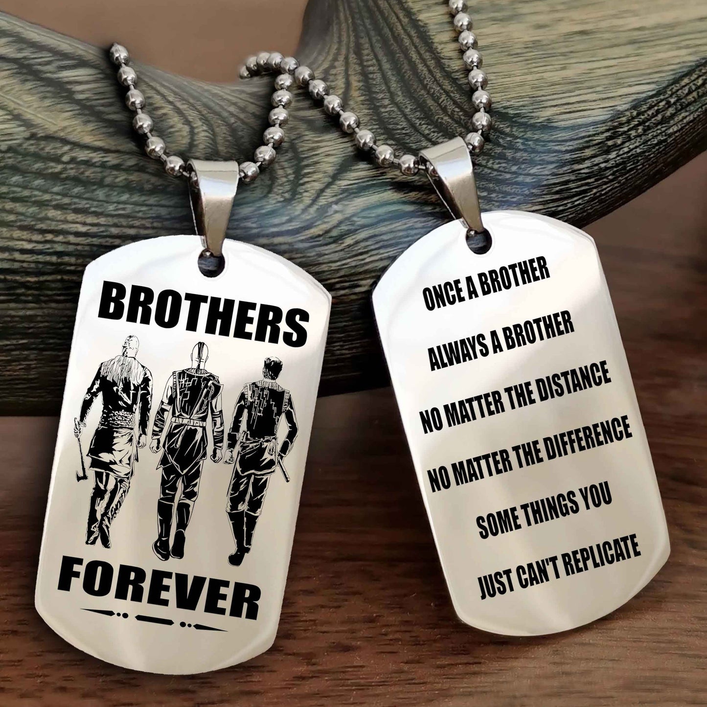Knight Templar Customizable engraved dog tag double sided gift from brother - Brother Forever Once A Brother Always A Brother