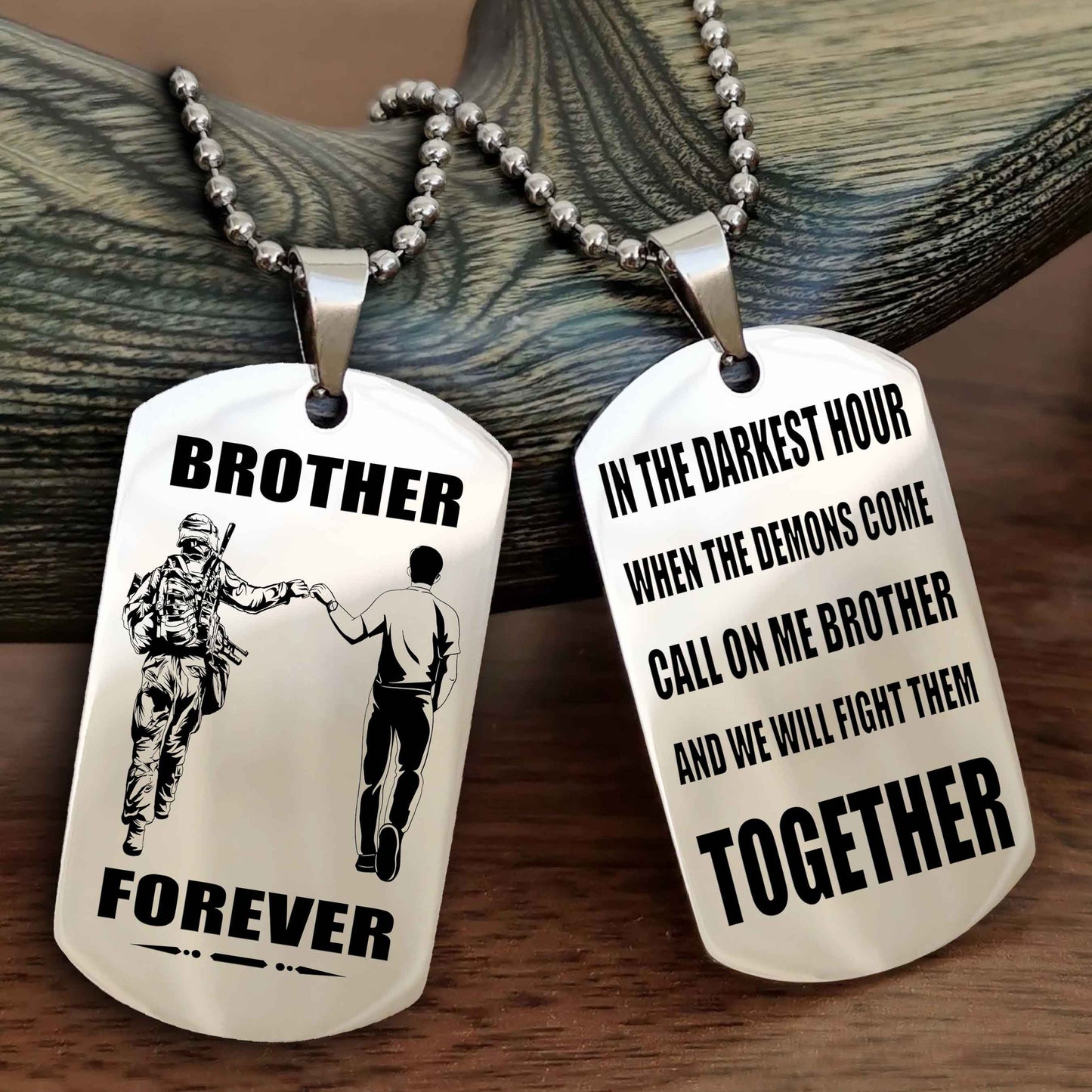 Soldier: Army-Navy Personalized Double Sided Dog Tag For My Brother - Call On Me Brother And We Will Fight Them Together Gift For Your Friend