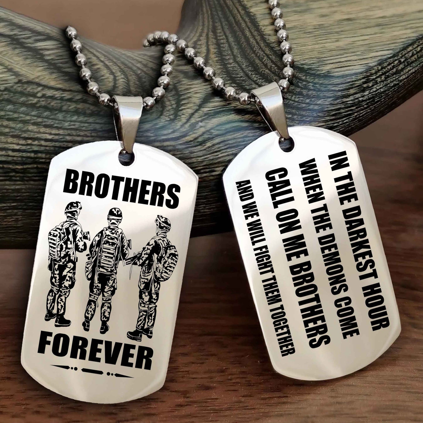 Knight templar Engraved Double Sided Dog Tag Call On Me Brother NAG Brothers Forever We Will Fight Them Together