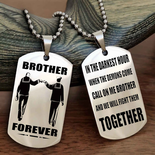 Soldier: Army-Air Force Personalized Double Sided Dog Tag For My Brother - Call On Me Brother And We Will Fight Them Together Gift For Your Friend