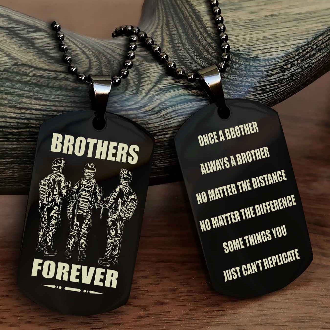 Knight Templar Customizable engraved dog tag double sided gift from brother - Brother Forever Once A Brother Always A Brother