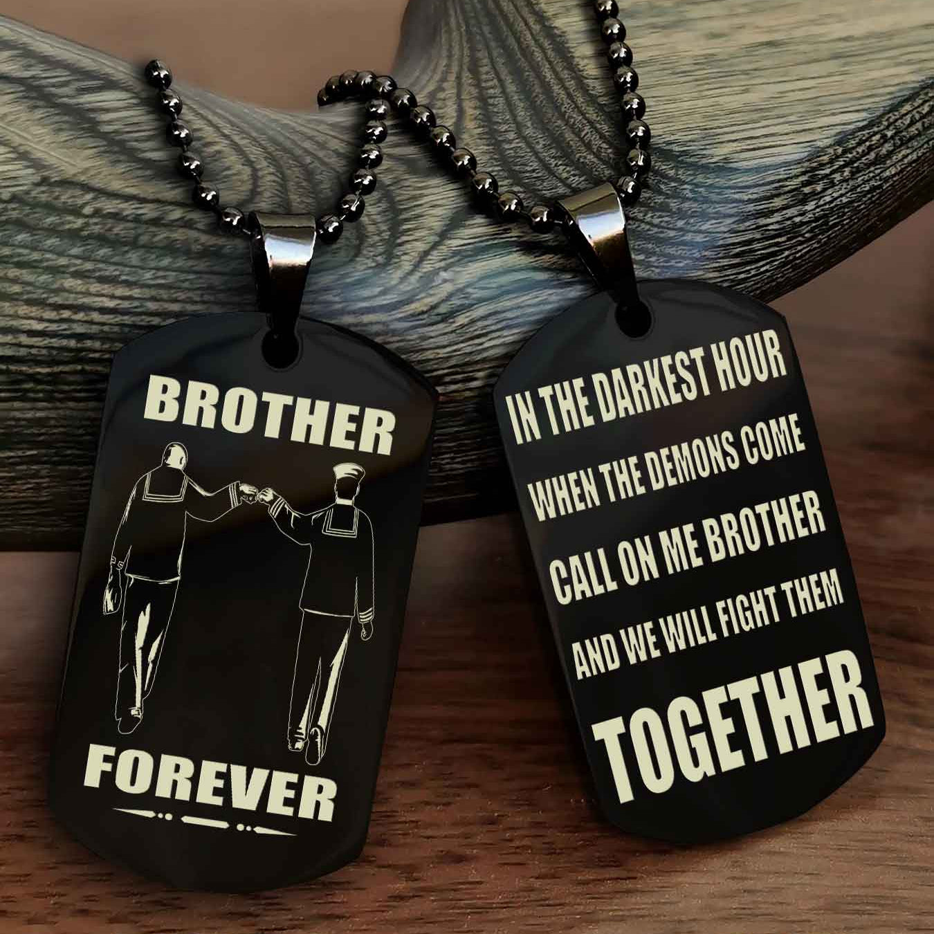 Knight Templar Personalized Double Sided Dog Tag For My Brother - Call On Me Brother And We Will Fight Them Together Gift For Your Friend