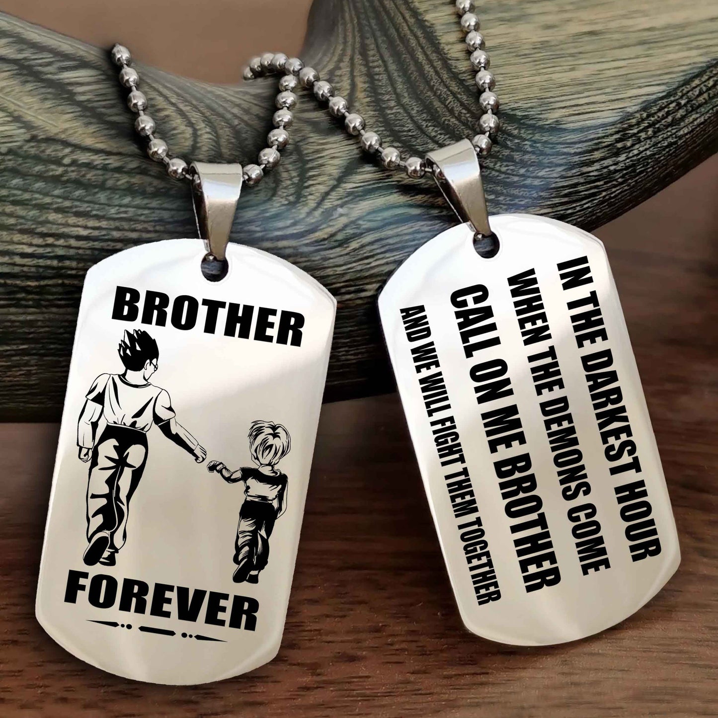 Knight templar Engraved Double Sided Dog Tag Call On Me Brother NAG Brothers Forever We Will Fight Them Together