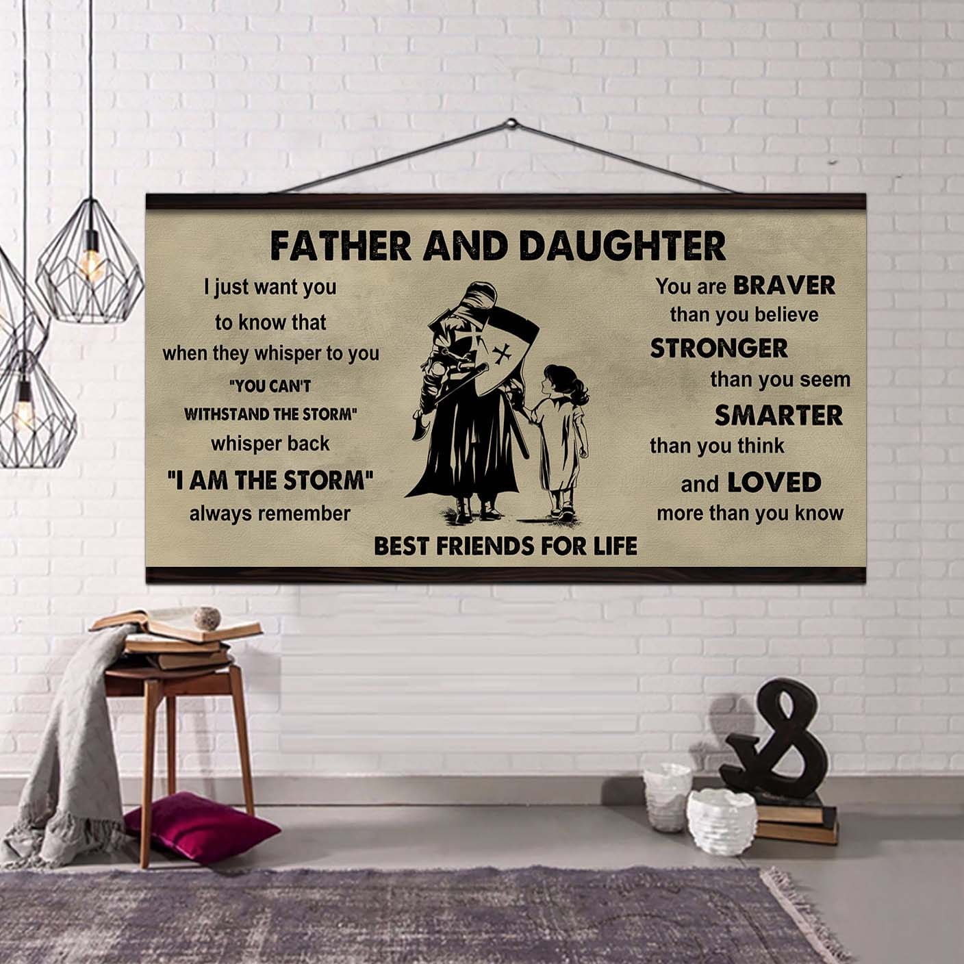 Vikings Father And Daughter Best Friends For Life - I Am The Storm Poster Canvas Gift For Daughter From Father