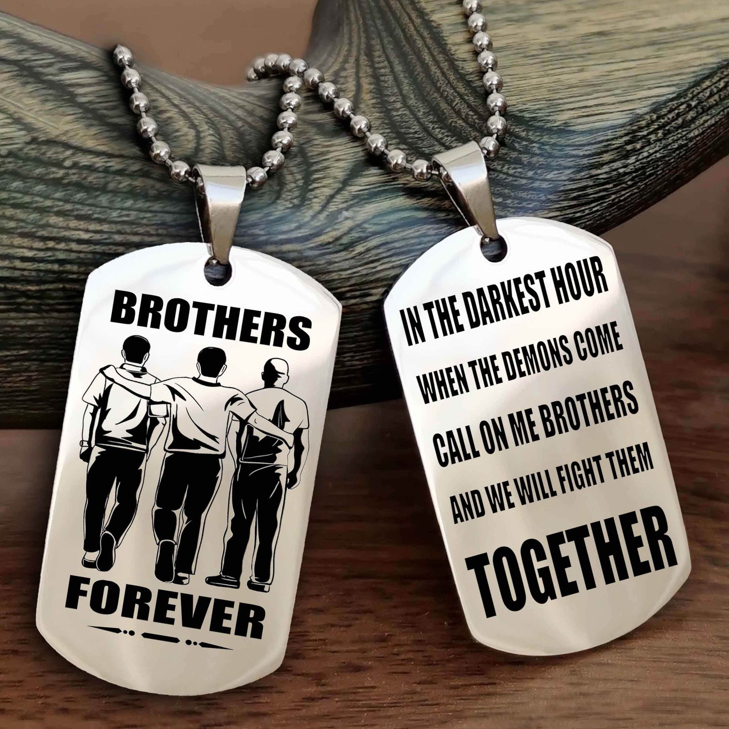 Knight Templar Personalized Double Sided Dog Tag For My Brother - Call On Me Brother And We Will Fight Them Together Gift For Your Friend