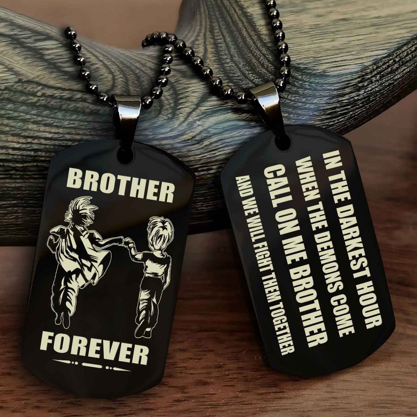 Knight templar Engraved Double Sided Dog Tag Call On Me Brother NAG Brothers Forever We Will Fight Them Together