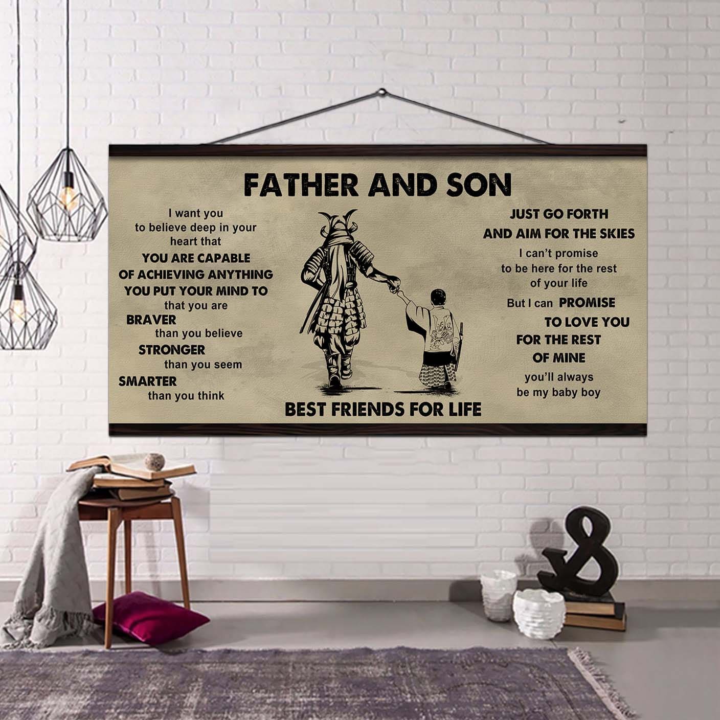 DRB VGT Father And Son Best Friends For Life - That You Are Braver Than You Believe Poster Canvas Gift For Son From Father