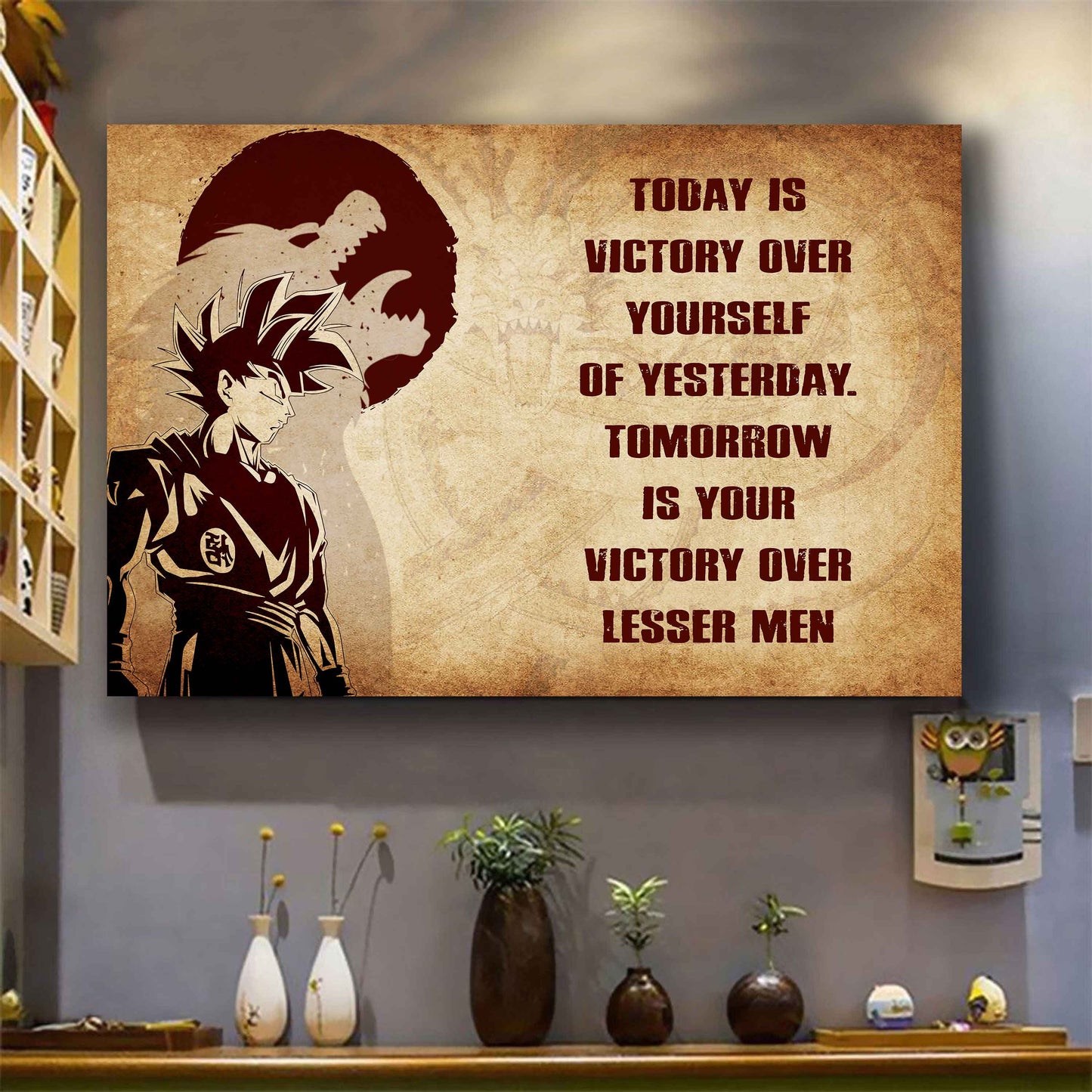Spartan Poster Canvas Today Is Victory Over Yourself Of Yesterday Best Gift With Motivation Quotes