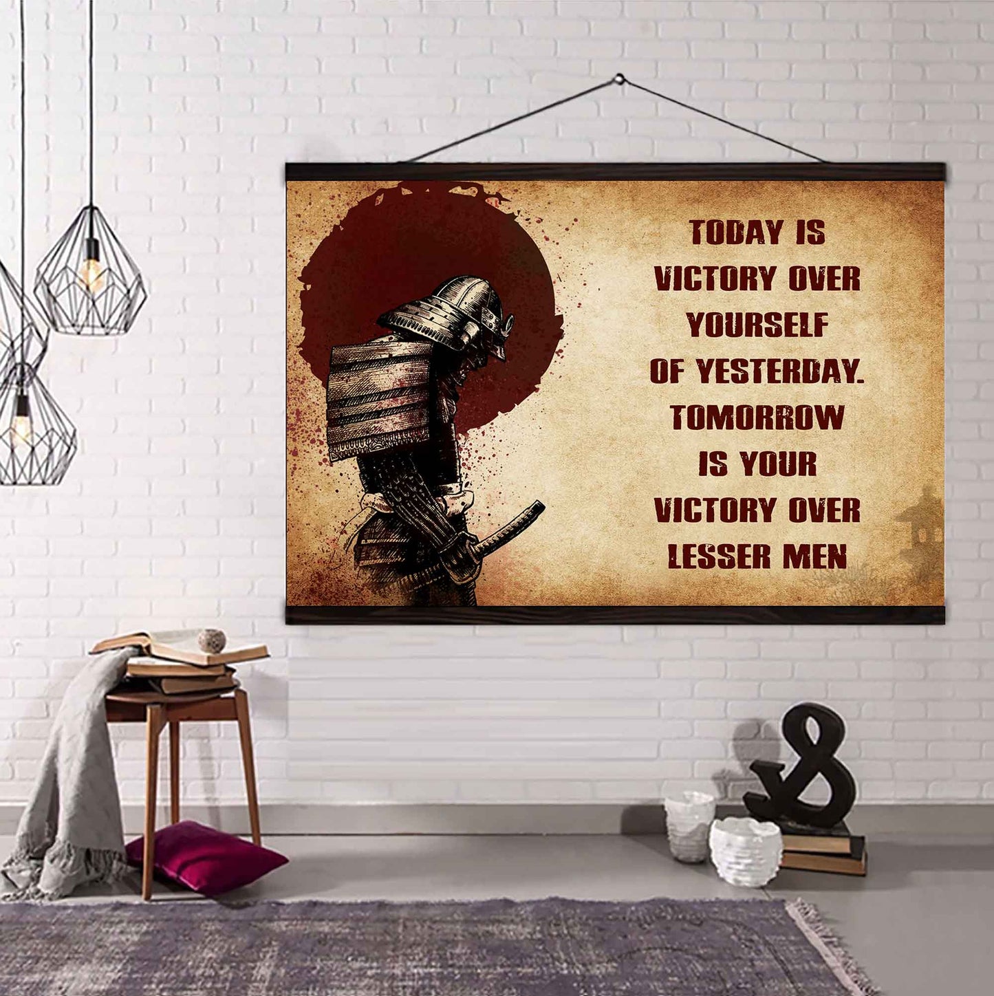 Spartan Poster Canvas Today Is Victory Over Yourself Of Yesterday Best Gift With Motivation Quotes