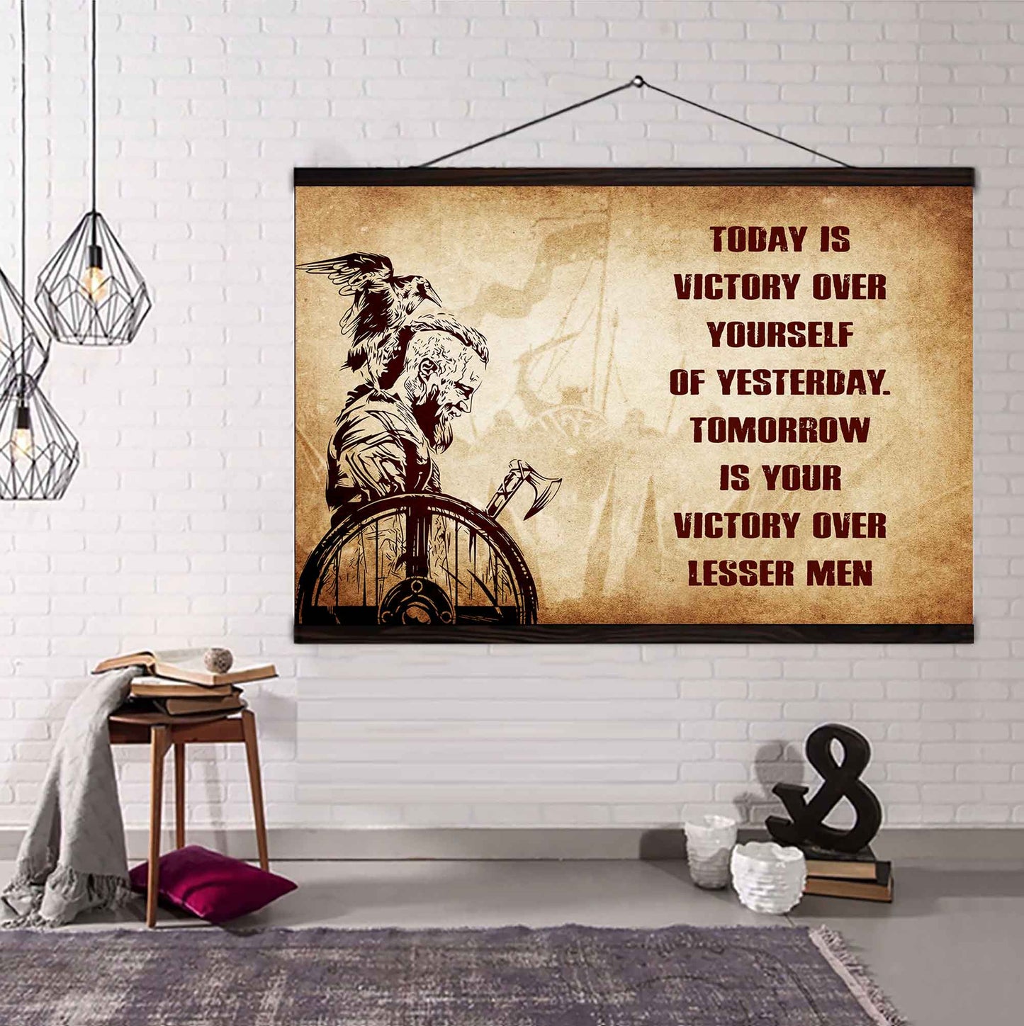 Spartan Poster Canvas Today Is Victory Over Yourself Of Yesterday Best Gift With Motivation Quotes