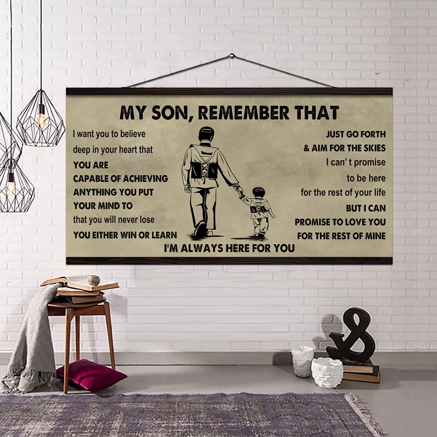 Personalized Sport Poster Canvas - My Son Remember That You Will Never Lose You Either Win Or Learn