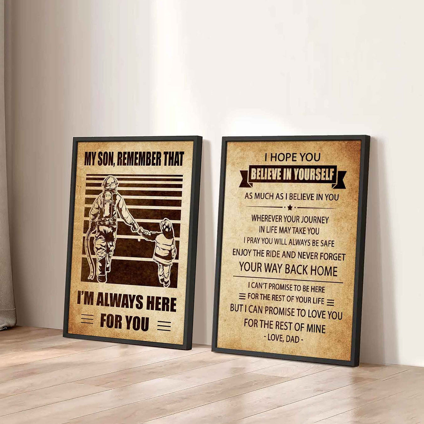 Combo 2 Sport Poster Canvas My Son Remember That - Never Forget Your Way Back Home