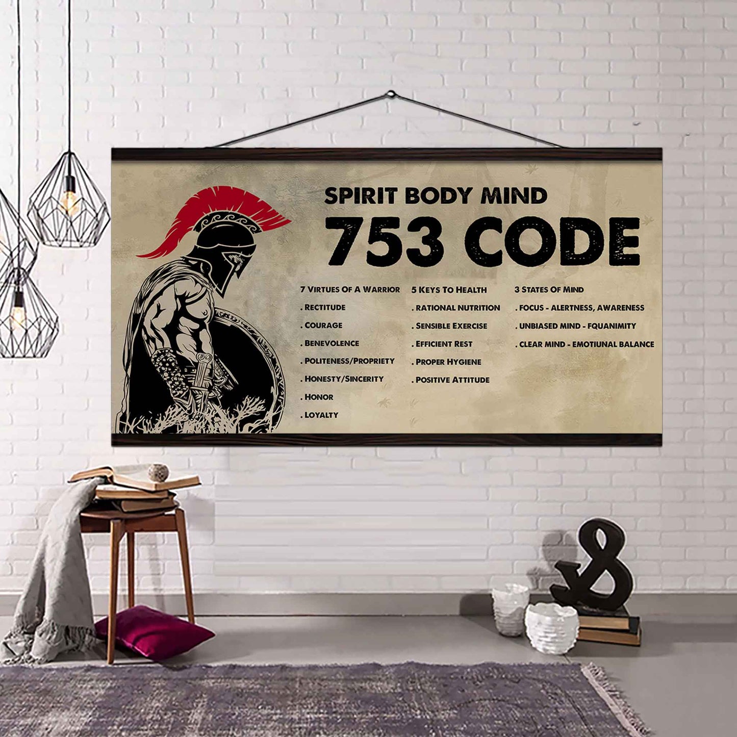 Knight Templar Poster Canvas 7 5 3 Code Motivation Quotes