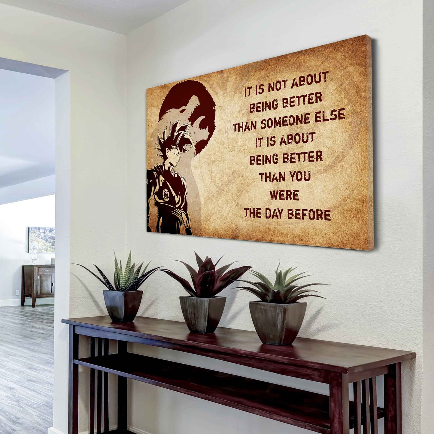 Knight Templar Poster Canvas It's Not About Being Better Than Someone Else Best Gifts Motivation Quotes