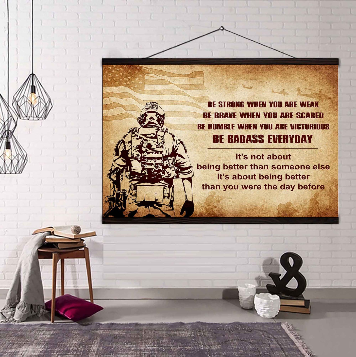 Knight Templar Poster Canvas Be Strong When You Are Weak Be Badass Everyday From Dad To Son Gift For Your Son Motivational Quotes