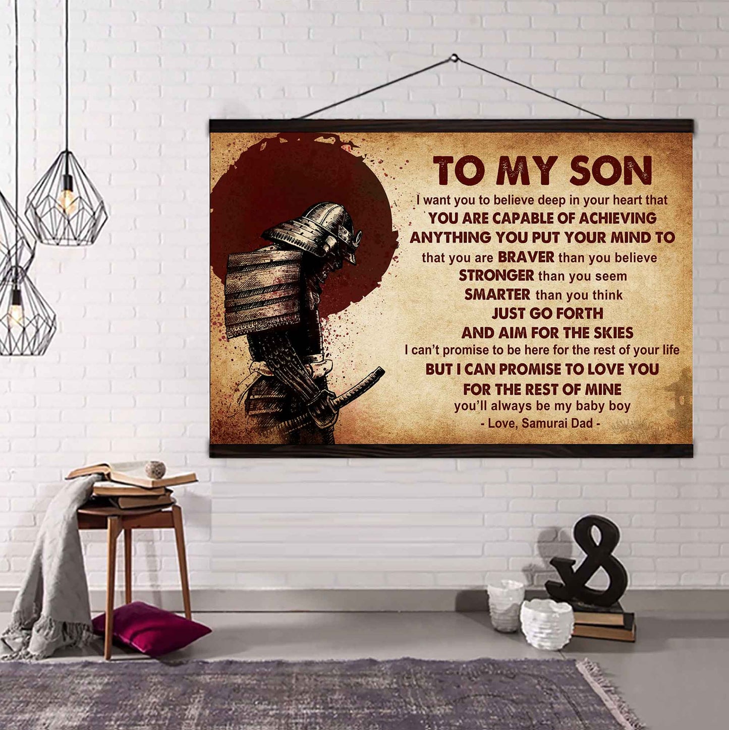 Spartan Poster Canvas Just Go Forth And Aim For The Skies From Dad To Son Gift For Your Son